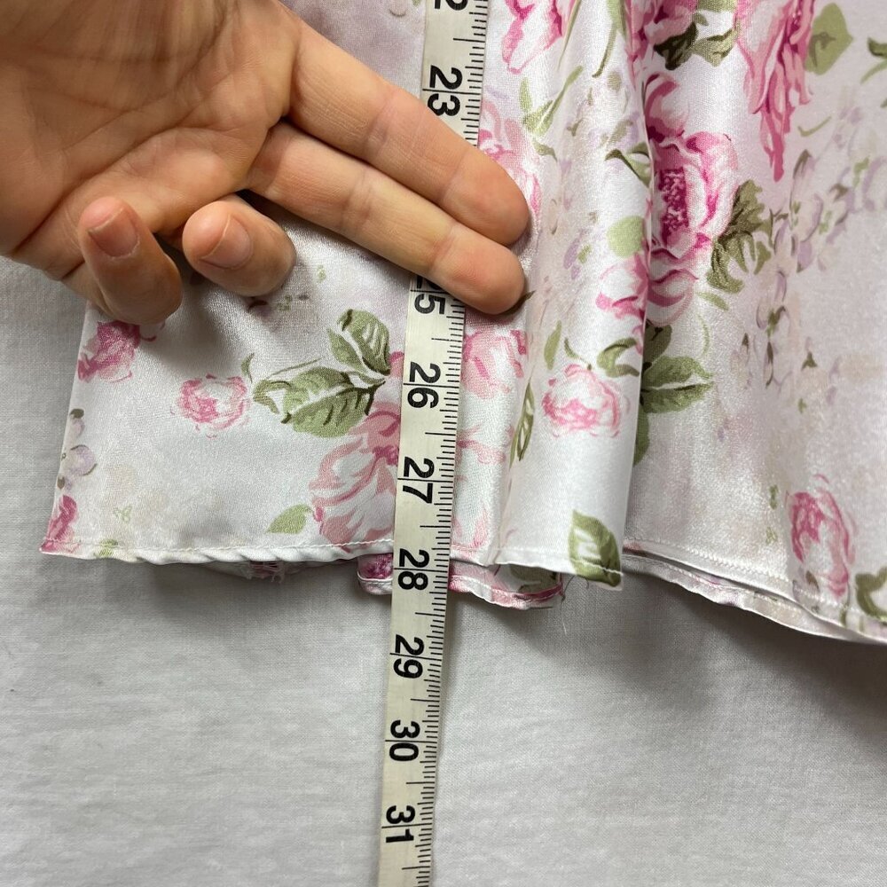 Vintage Fredericks Of Hollywood Floral Satin Cami Slip Dress Women M Cottage Y2K - Picture 8 of 10